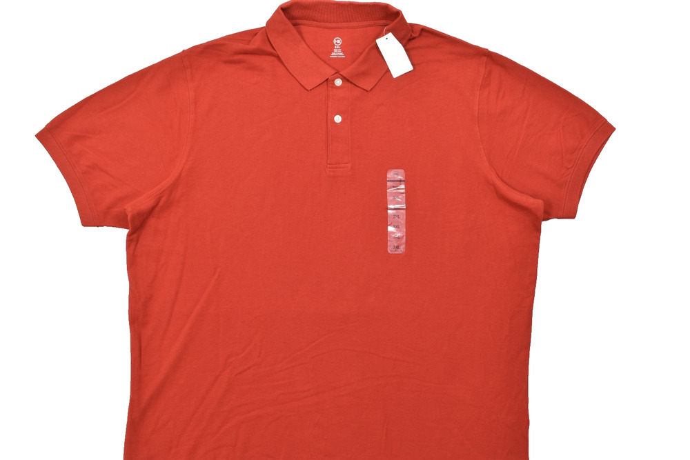 Harbor Bay DXL Men's 3XL Polo Shirt Short Sleeve Red 100% Cotton NWT